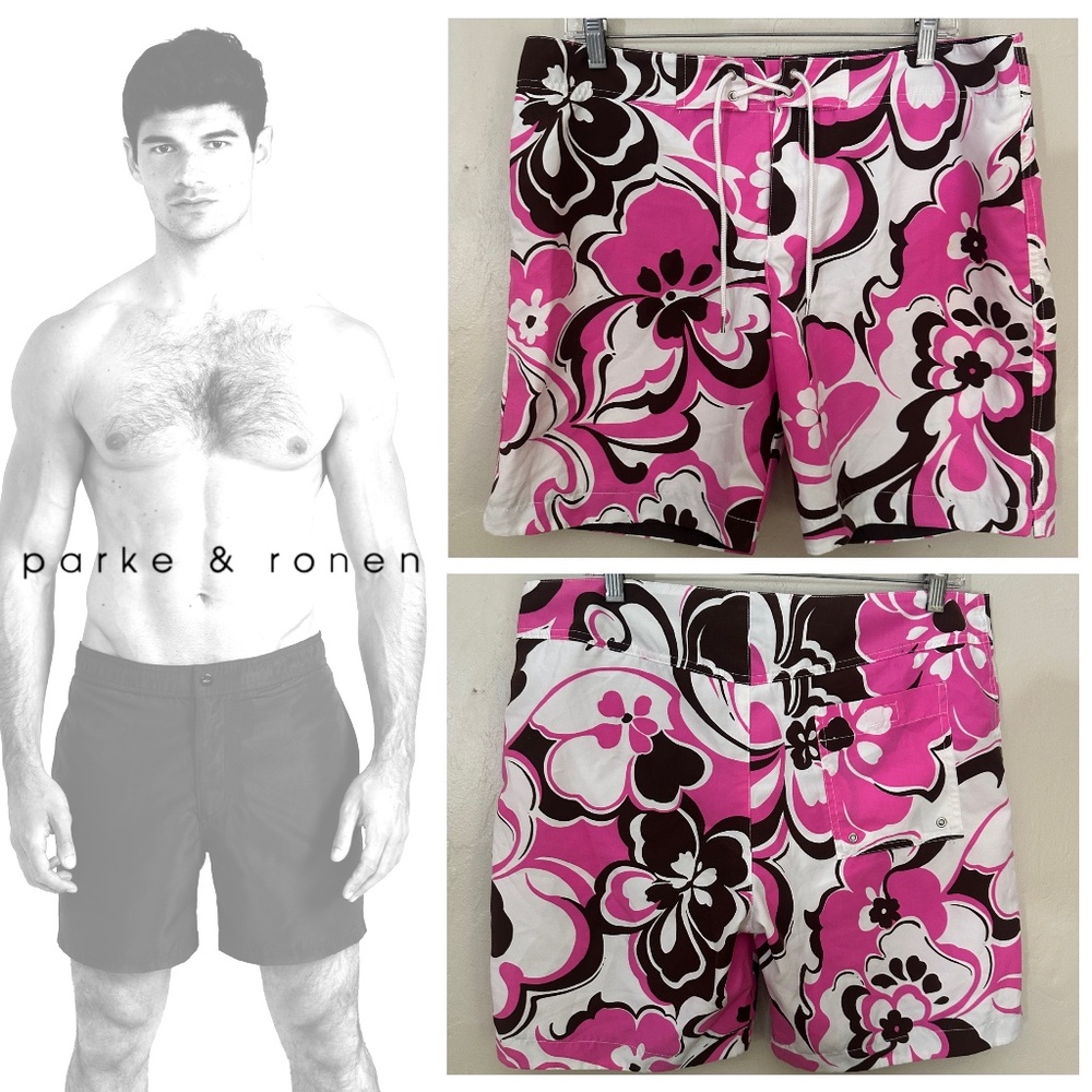 Parke & Ronen Swim Trunks 34" waist 7.5" inseam Gently worn 100% polyester
